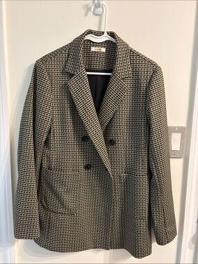 Houndstooth full length blazer, lined